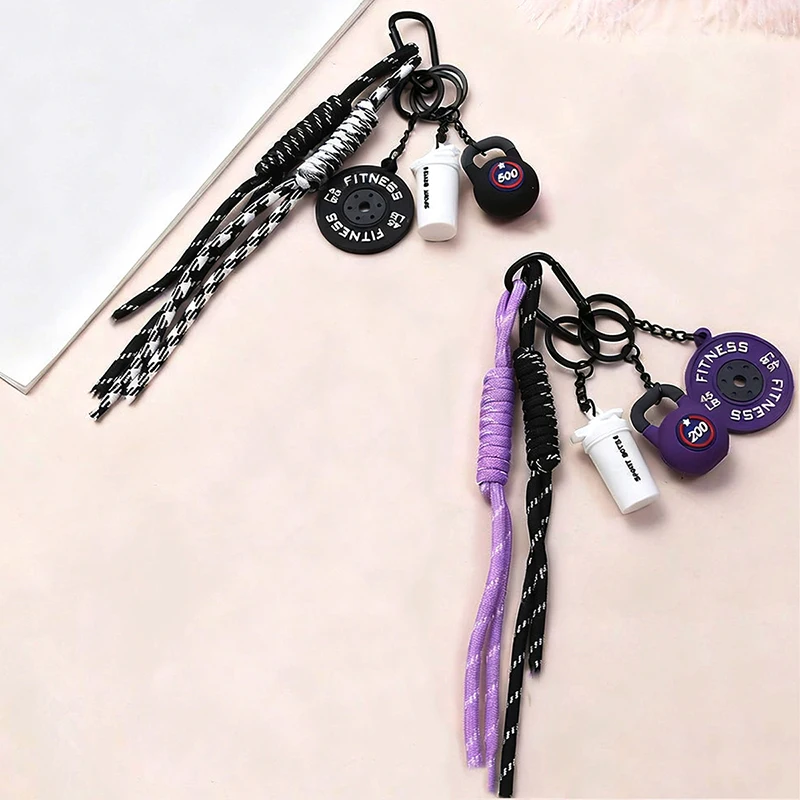 Sports Fitness Bag Pendant Mini Dumbbell Water Cup Keychain Camera Mobile Phone Backpack Accessories For Men Women Y2k Fashion