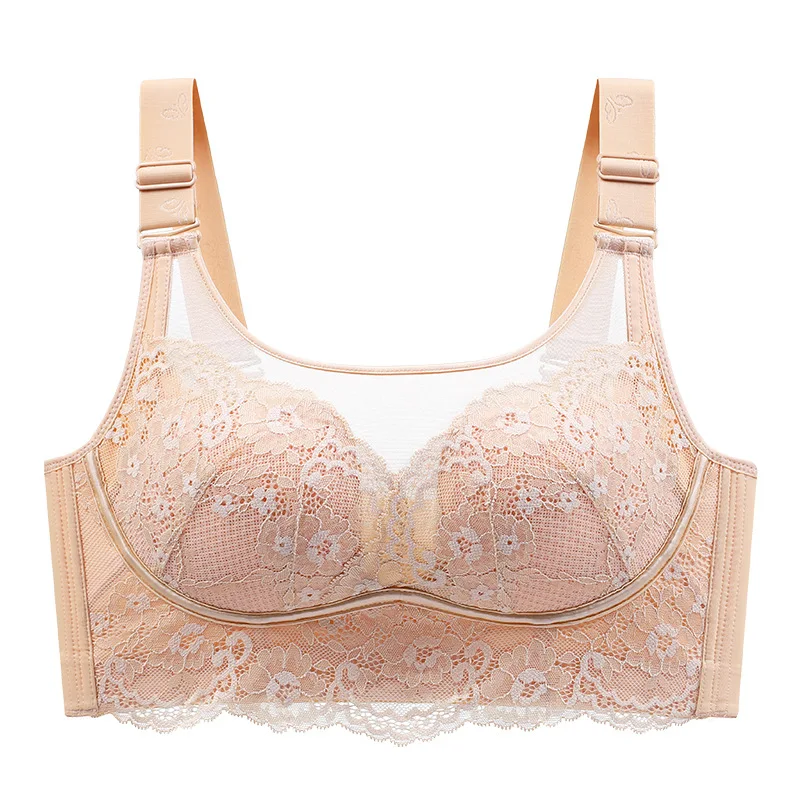 Women's Underwear Breasts Contracting Wireless Push up Breast Holding Anti-Sagging Seamless Thin Sexy Bra Full Cup