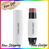 White Tube High Pigment Creamy Blush Stick Private Label Sexy Cheek Blusher with Brushes Custom Logo Low Moq 1