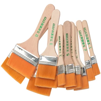 12 pezzi/set Pennelli in nylon di alta qualità con diverse dimensioni e manici in legno, ideali per la pittura acrilica, ad olio e ad acquerello 1