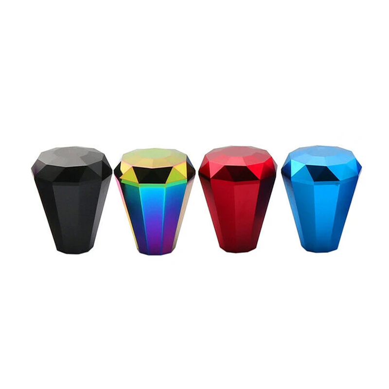 

4 Styles Universal Car Aluminum Diamond Shift Knobs Manual Shift Lever Knobs with 8/10/12mm Install Adapters Car Interior Decor