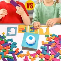 Montessori Desktop Puzzle Toys Kids Battle Table Game Tangram Math Toys Building Blocks Board Color Shape Training for Kids Gift 1