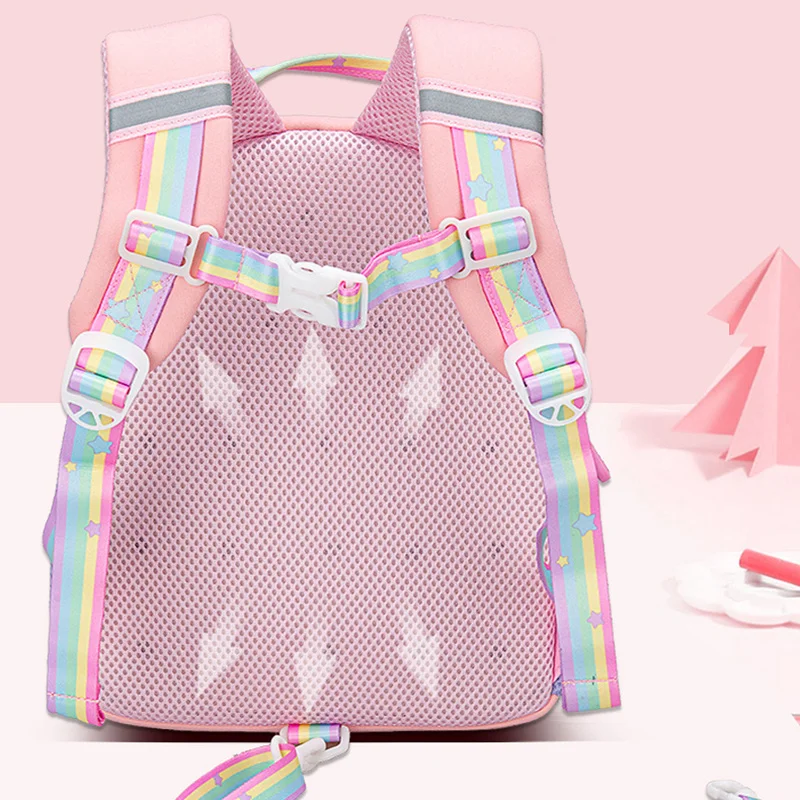 Kindergarten Multifunctional Children's Backpack Cartoon Rabbit Girls School Bags Light Spine Protection Toddler Kids Backpack 2