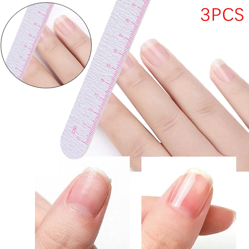 

3Pcs Ruler Wood Chip Nail Files Grit 100/180/220 Professional Material Nail Strips Pedicure Polishing Manicure Buffer Block