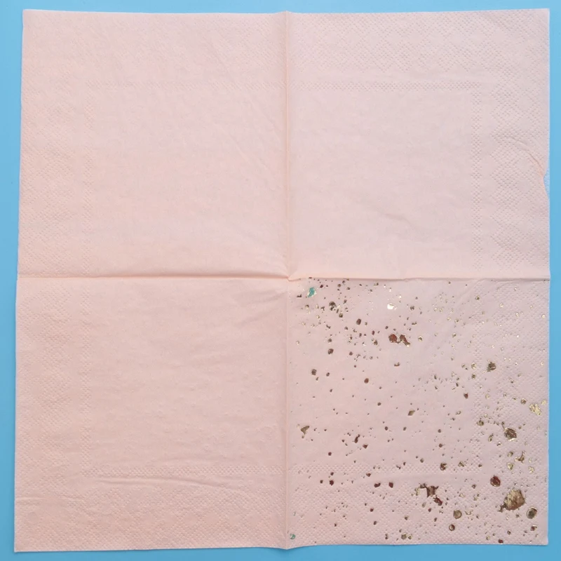 60X Gold Blocking Pink Marble Texture Disposable Tableware Set Disposable Paper Towels