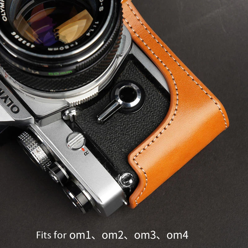Roadfisher-本革カメラバッグ,保護ケースカバー,ympus,om1,om2