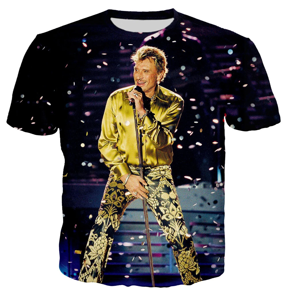 Johnny Hallyday 3D Print Rock Fashion T Shirt