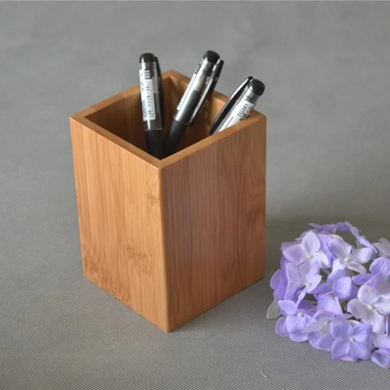 Bamboo Wood Desk Pen Pencil Holder 1PC