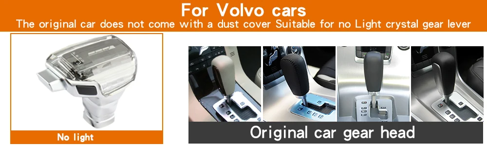 For Volvo S60 S80 V40 V60 V70 XC60 XC70 Gear shift knob Gear stick lever LED Cry