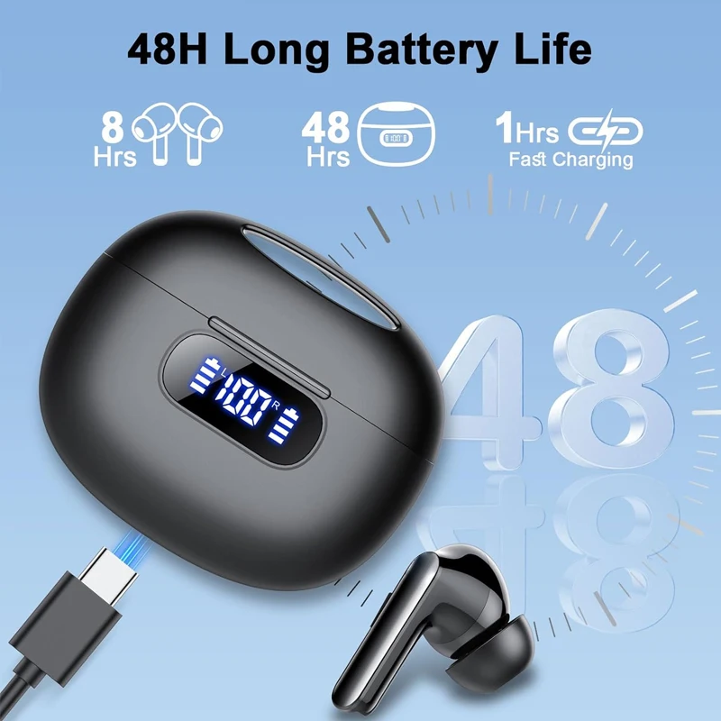 Wireless Earbuds with LED Display Case & Extended Battery Life