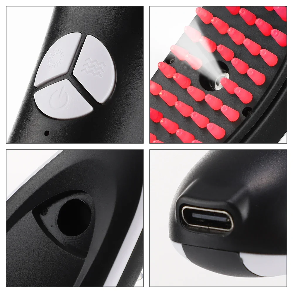 Electric Head Massager Nano Atomization Hair Growth Comb Scalp Relax Massager Red Light Oil Applicator Anti-Hair Loss Hair Care