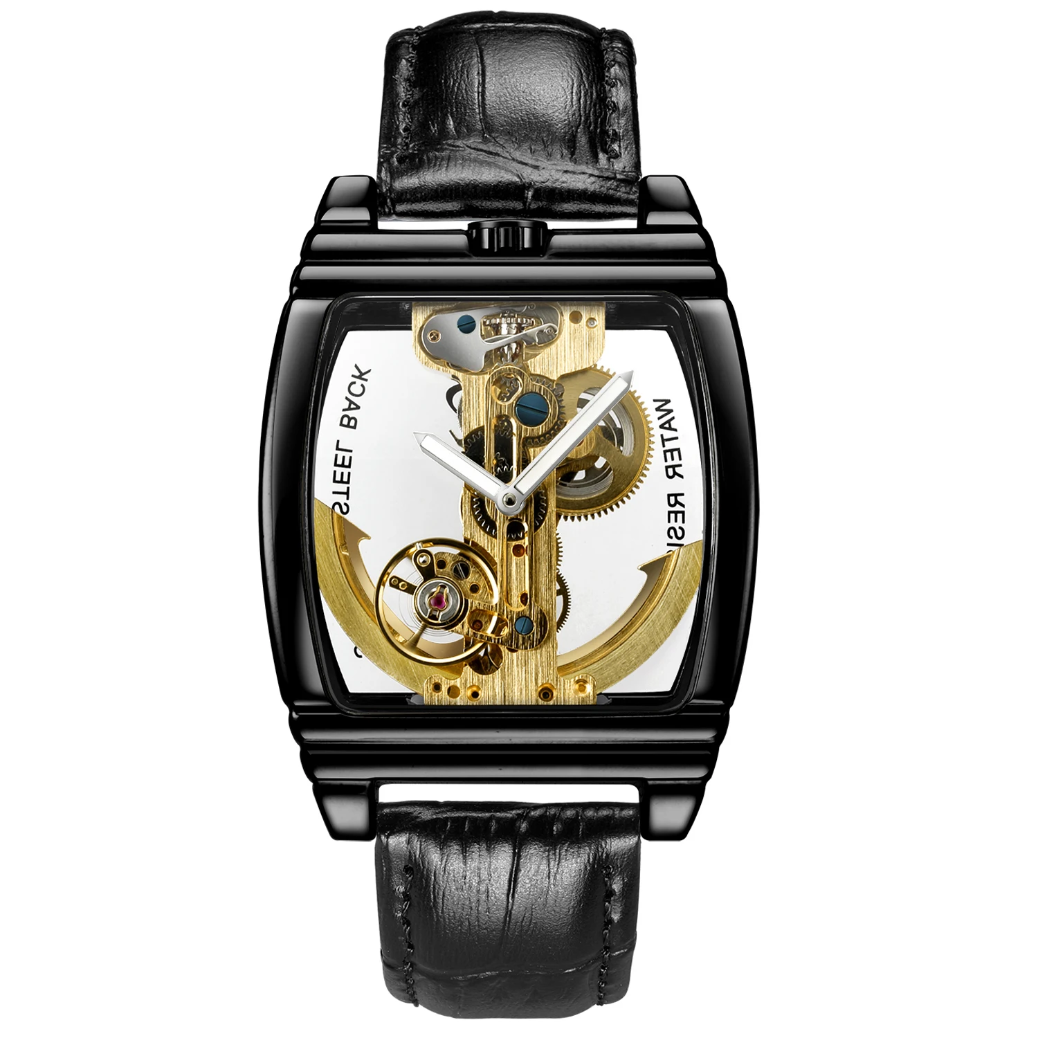 Full Automatic Tourbillon Mechanical Watch for Men Luxury Skeleton Transparent 3D Hollow Dial Case Steel Wristwatch Male Reloj 