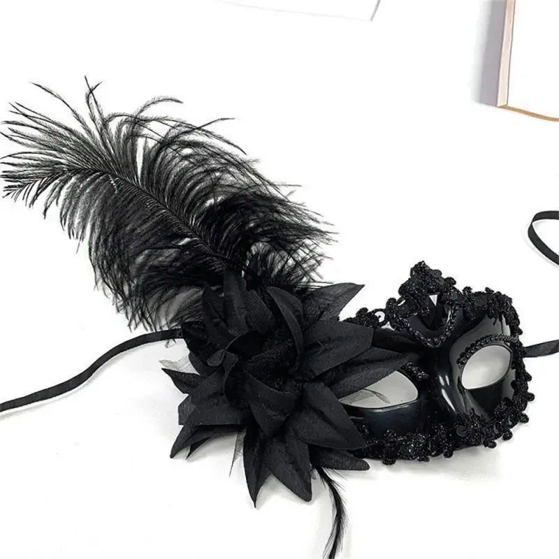 Dressforfun 303521 Accesorio De Mujer, Máscara De Encaje Negro Pavo Real, Disfraz Carnaval Celebración