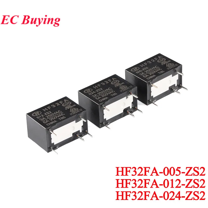 5Pcs/1pc JZC-32FA HF32FA/005-ZS2 012-ZS2 024-ZS2 5VDC 12VDC 24VDC DC 5V 12V 24V 5A 5Pin Power Relais Rele