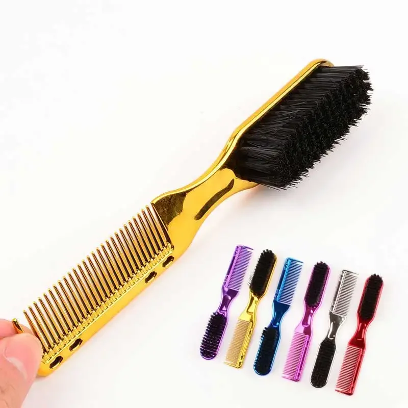 

NEW Double-sided Comb Brush Black Small Beard Styling Brush Professional Shave Beard Brush Barber Vintage Carving Salon Tools