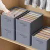1pc Grey Nonwoven Fabric with Partition Clothing Storage Box Household Wardrobe Organization and Storage 4