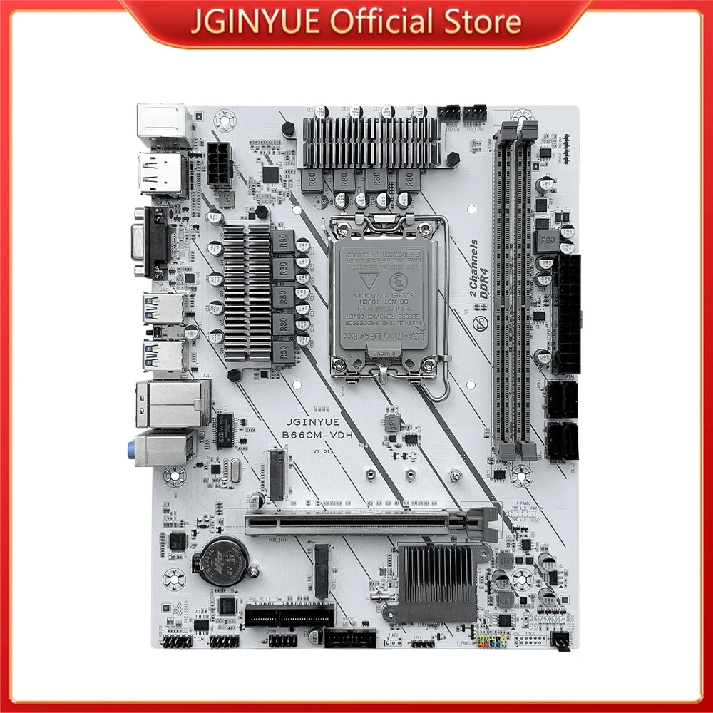 JGINYUE-placa base B660M LGA 1700, compatible con Intel Core i3/i5/i7/i9, 12 ° procesador, doble canal, memoria DDR4, nuevo B660M-VDH de escritorio