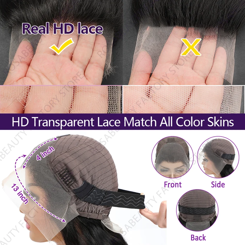 Rosabeauty Curly 13X6 HD Lace Frontal Human Hair Wig Brazilian Glueless 13x4 Deep Wave Lace Front Human Hair Wigs for Women