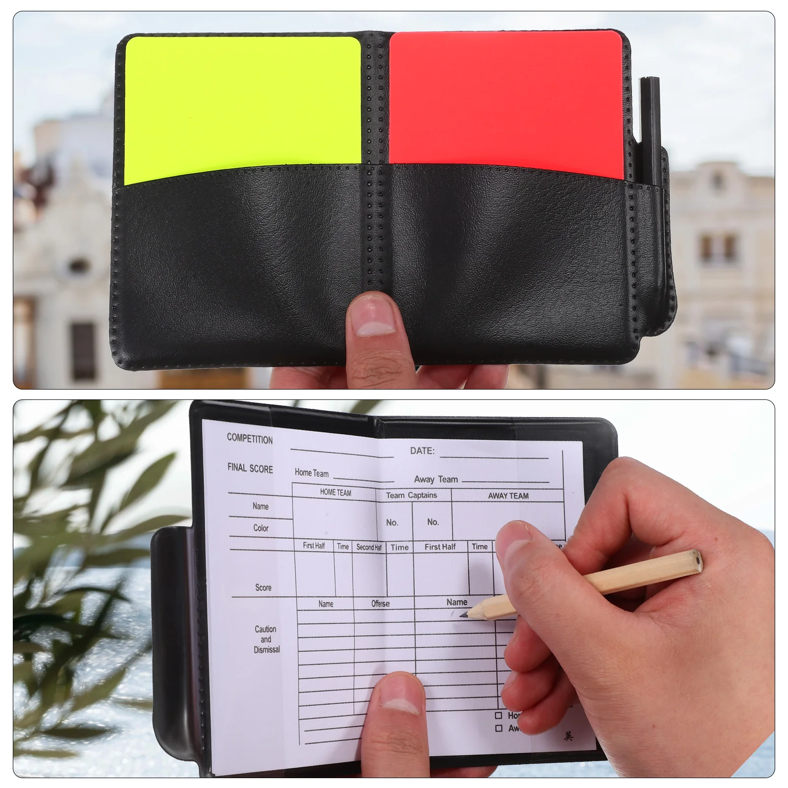 Soccer Cards Referee Whistle Red and Yellow Set Portable Wallet Uniform Sports Kit