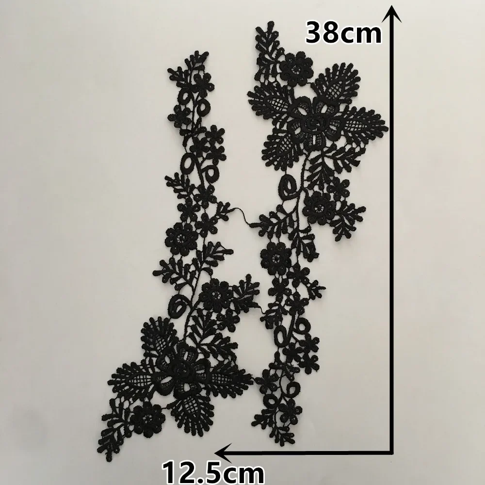 Black Lace Hollow Flower Collar Sewing Appliqu&eacute; Neckline Embroidery Fabric DIY Decoration Clothing Accessories Scrapbooking lace fabric lace garment accessories lace sewing supplies lace decoration lace accessories lace sewing accessories clothing accessories clothing craft accessories