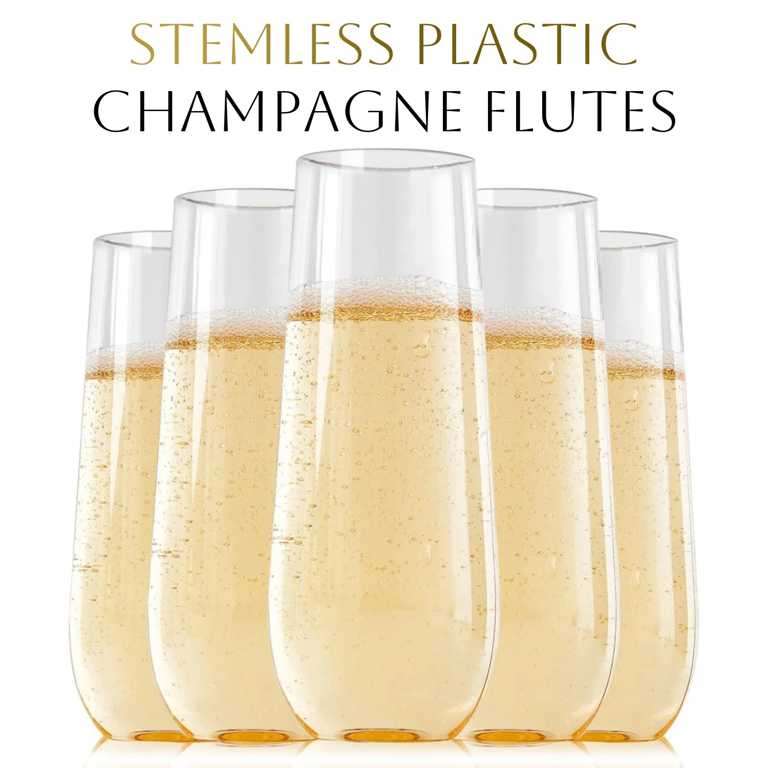 Plastic Stemless Champagne Flutes 1
