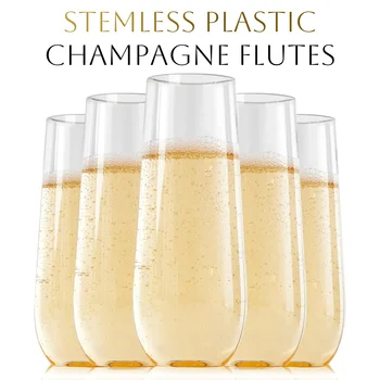 Plastic Stemless Champagne Flutes 1