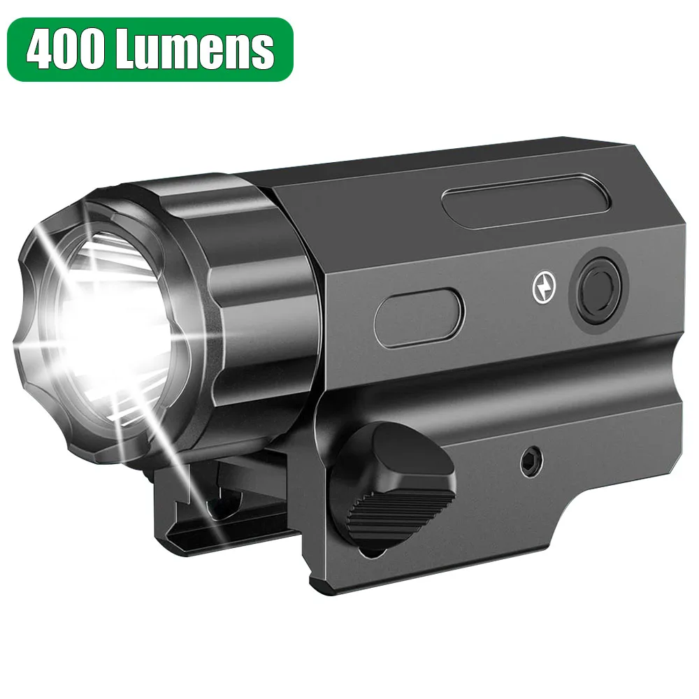 Tactical Pistol Flashlight Quick Release Weapon Gun Light 400 Lumens