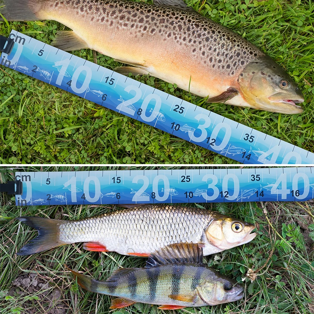 1Pcs Waterproof Fishing Accessories Fish Measuring Ruler Foldable Fishing Measuring Tape Sticker Saltwater Freshwater