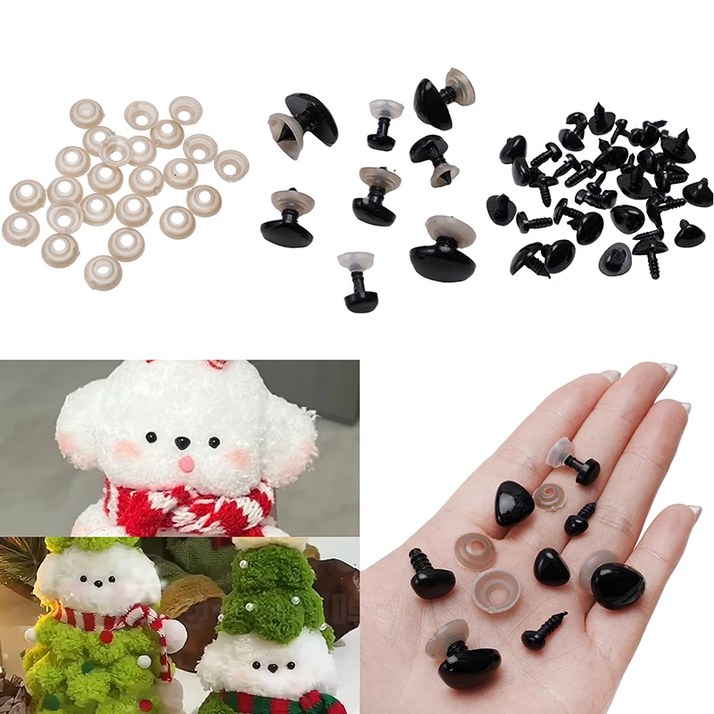 Doll Handmade Accessories doll handmade accessories Doll Eye and Nose Accessories DIY Acrylic Triangle Thread 1 Eye+1 Lea 20/30/40/50 Sets/Bag