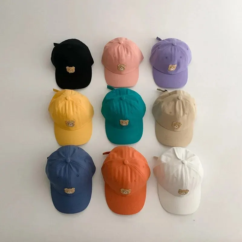 Cute Bear Embroidery Kids Baseball Cap