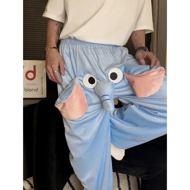 

NEW Elephant Nose Long Pants Autumn And Winter Keep Warm Pajama Pants Nose Call Long Pants Funny Couple Pants Gift For Couple