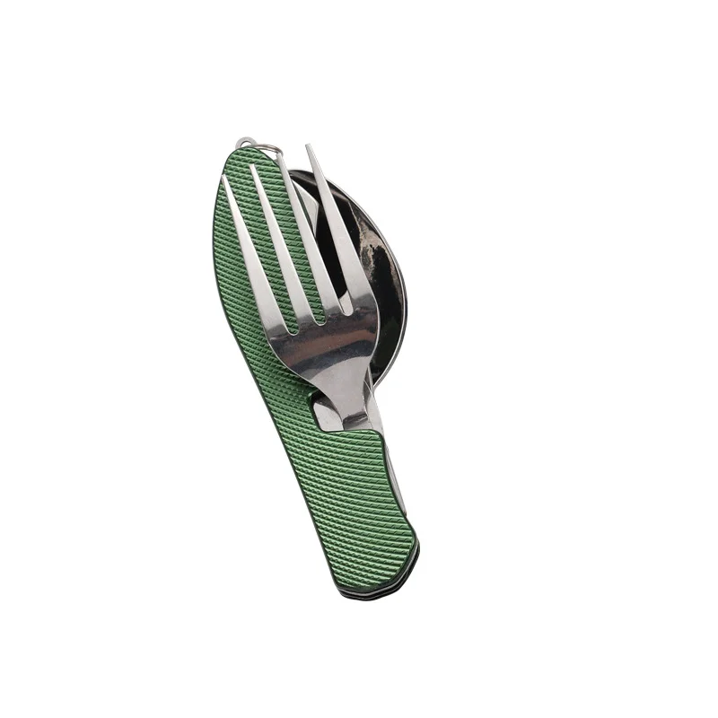 

Stainless Steel Travel Set Portable Folding Picnic Knife Fork Spoon Bottle Opener Cutlery