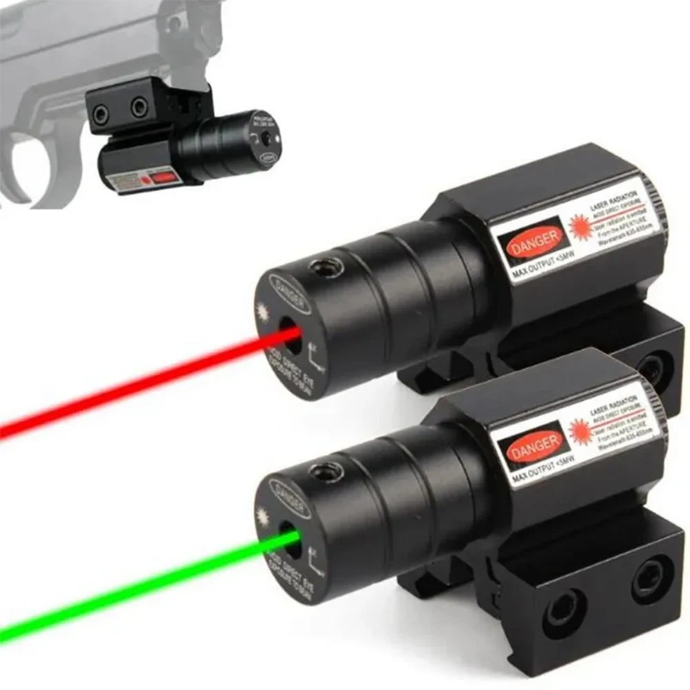 Tactical Red Green Dot Laser Sight Scope 11mm 20mm Adjustable Picatinny Rail Mount Rifle Pistol Airsoft Laser with Batteries mini red dot sight tactical riflescope 3 4moa collimator reflex sight scope airsoft glock hunting optical sight for 20mm rail