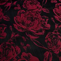 7-Piece Queen Comforter Set with Matching Curtains - Burgundy Flower Patchwork Bed in a Bag Bedding Set 5