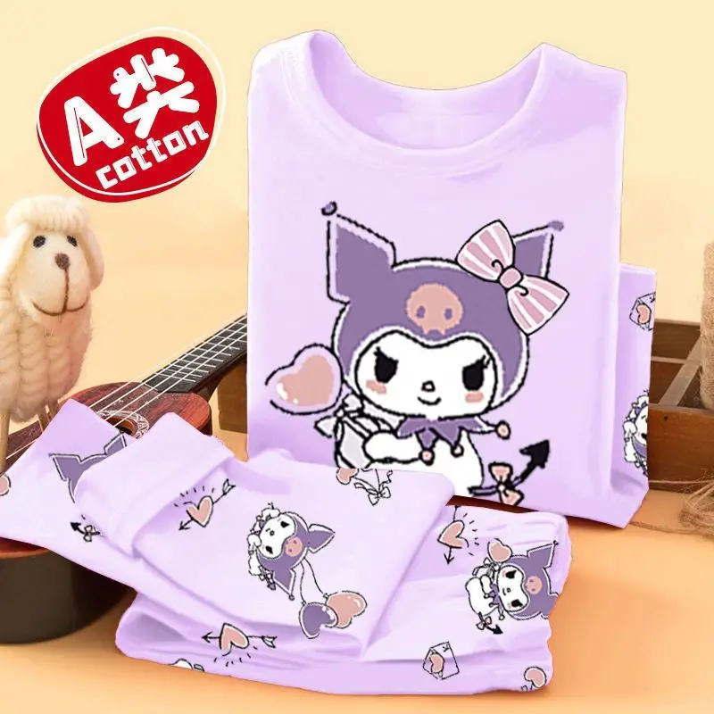 

Sanrio Kuromi Children's Pajamas Loungewear Soft Suit Long Sleeves Pure Cotton Close To The Body Hot Princess Cartoon Kawaii 23