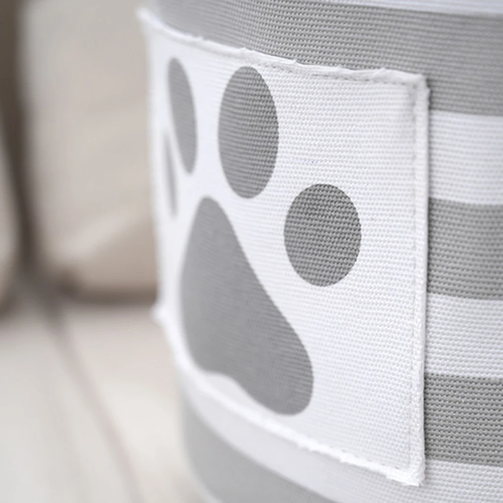Striped Claw Round Dog Pet Toy Basket Clothes Storage Box with Handle Pet Supplies 5