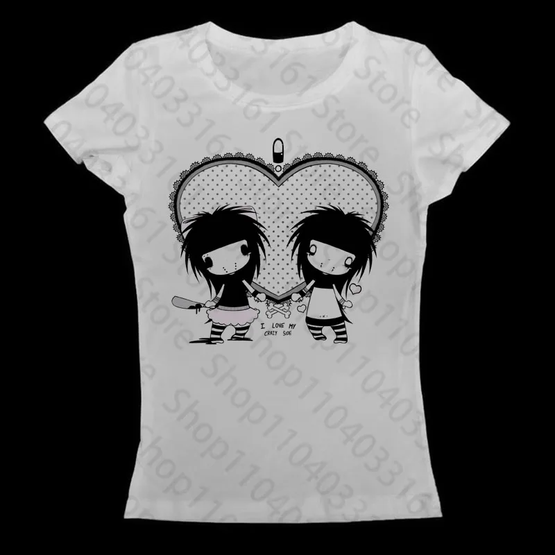 Y2k Anime Cute Streetwear O-neck 90s Text Print Tops Women Harajuku Clothes Simple Vintage Crop Tee Aesthetic Emo Casual T-shirt 1