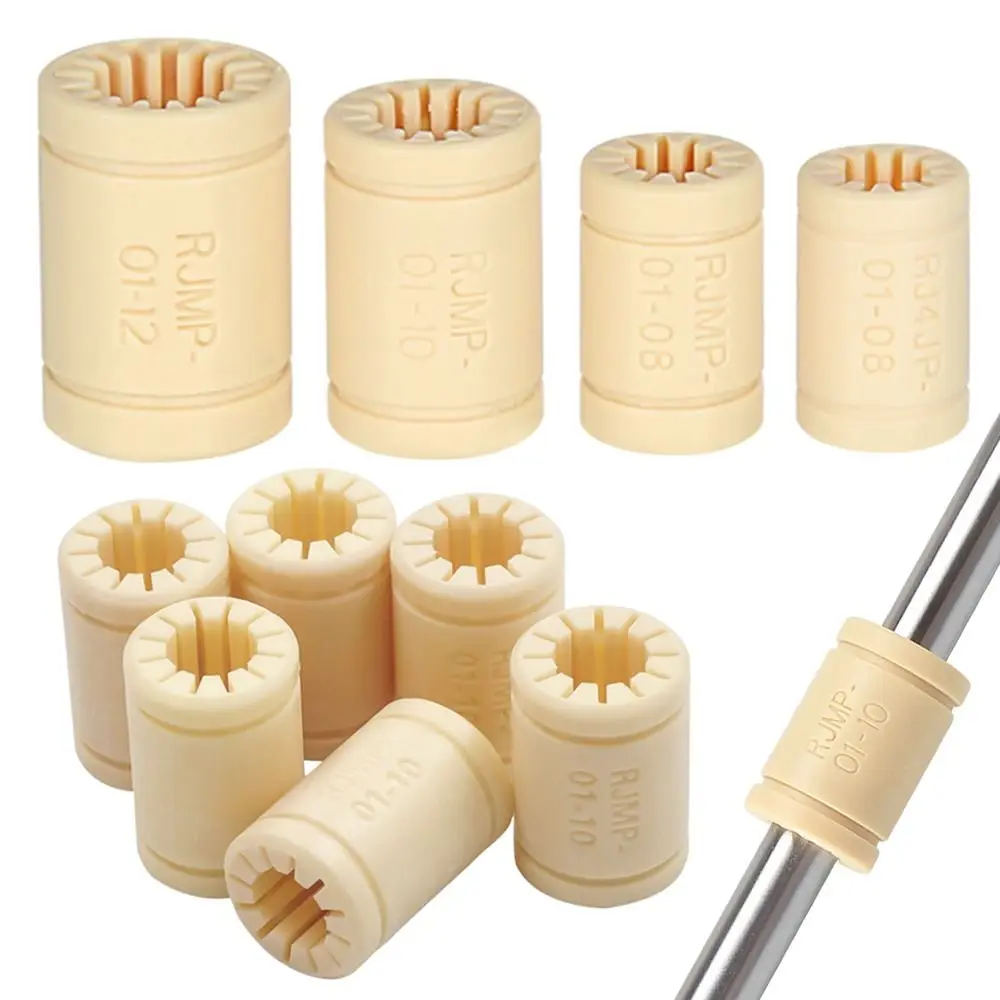 Description Picture 2 of item1PC RJMP-01 RJ4JP-01 RJMP-01-10 Linear Bearing Plastic Solid Bushing Polymer Dustproof DIY Bearing Shaft 3D Printer Parts