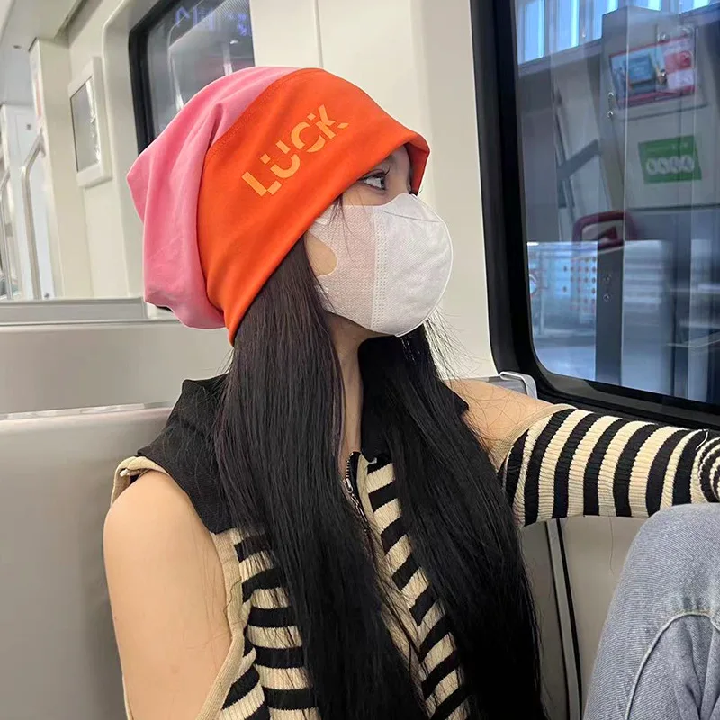 

Cotton Beanies Pile Hats Fashion Letter Hat Men Women Daily Warm Pullover Hats Thin Knitted Hats Casual Skullies Hip Hop Hats