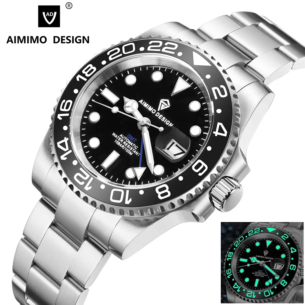 DG5833 GMT Move men t автоматические механические мужские часы сапфировый Кристалл