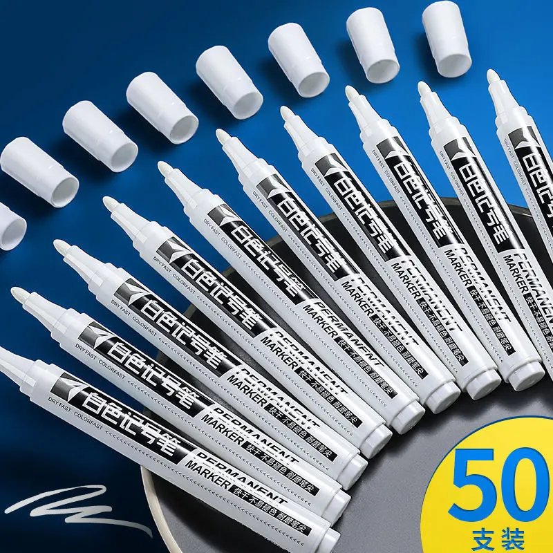 Waterproof Rubber Permanent Paint Marker Pen Car Tyre Tread Environmental Tire Painting Graffti White