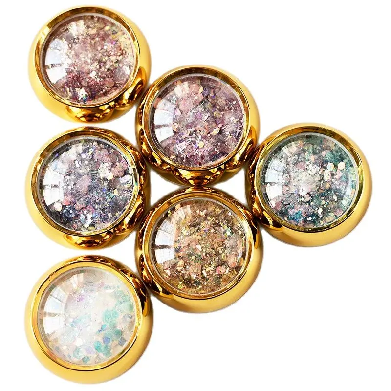 Nail Powder Nail Glitter Nail Decoration Nail Decorations Nail Flakes Nail Powder Set Multi-Box Holographic Nail Glitter Set Gold Bottle DIY Flake FOR Nail Art Dust Hexagon Glitter Powder Mermaid Sequins