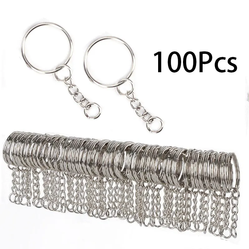 Wholesale 100pcs 25mm Key Ring Chain For Dog Tag ID Dogs Tag Connectors For Keychain Keyring