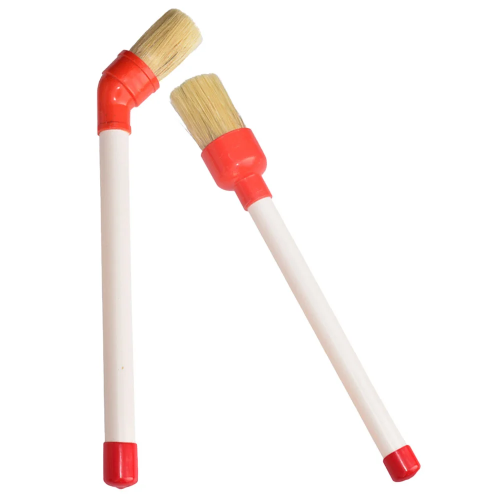 

2 Pcs Elbow Brush Tires Car Rim Cleaner Wheel Cleaning for Hair Round Head Plastic Detailing Wheels Grease and