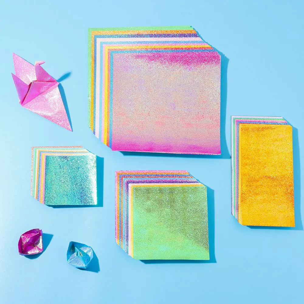 50 Sheets Glittering Origami Paper Square Folding Papers Single-sided ...