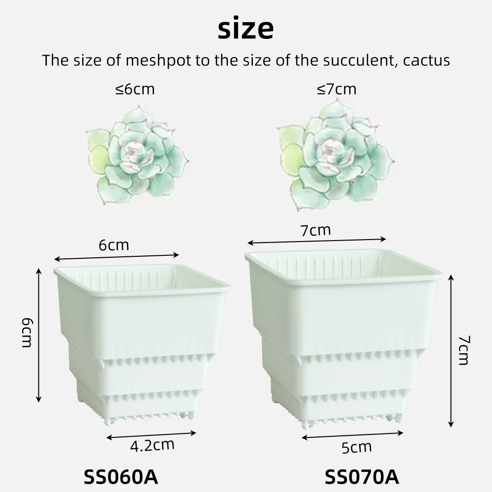 Meshpot Succulent Pot with Holes Cactus Lithop Pot Root Control Succulent Planter 10pack 20Pack