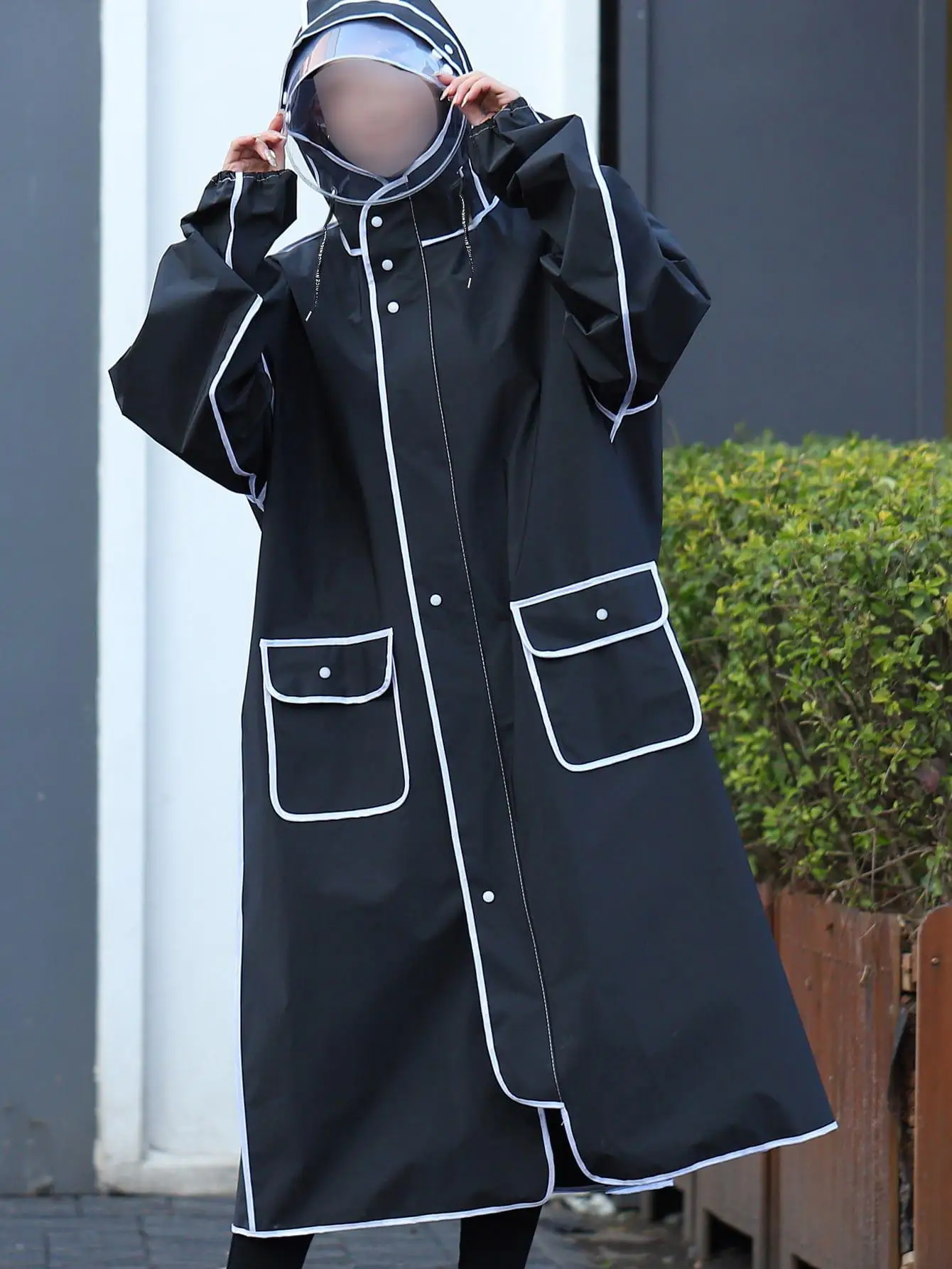Full-Length Rainproof Fashion Poncho for Electric Bicycle Riders