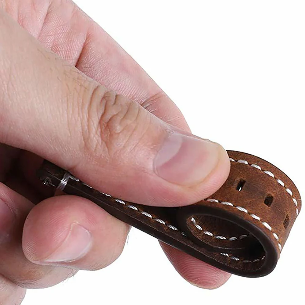 Retro Cowhide Leather Watchband - Black, Yellow, Brown