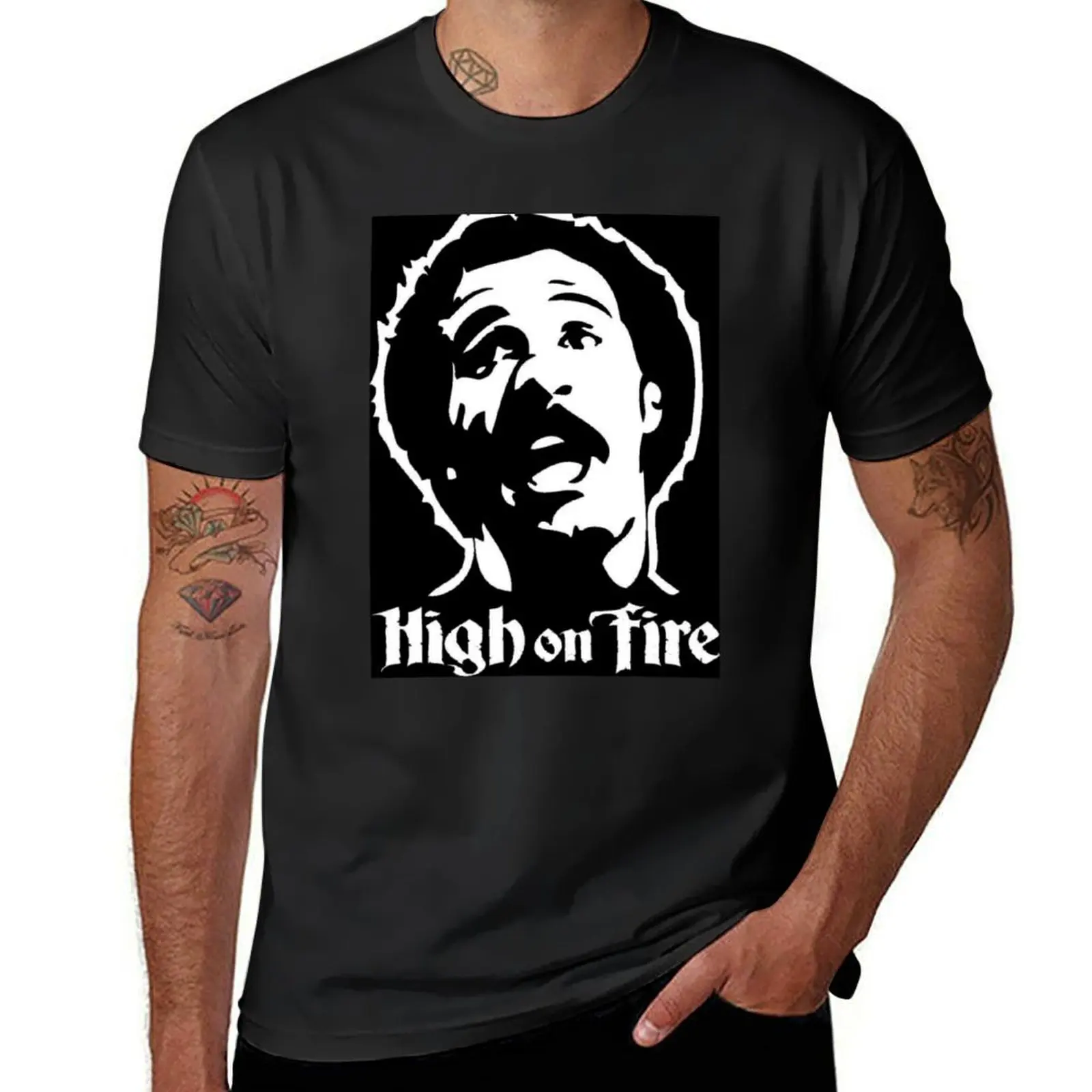 

high on fire T-Shirt shirts graphic tees blacks mens vintage t shirts