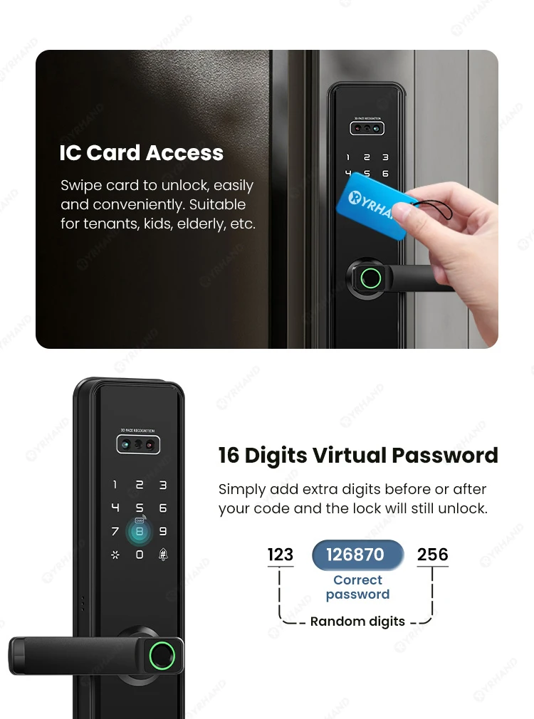 Ttlock App 3D Face Recognition Digital Door Camera Fingerprint cerradura intelig